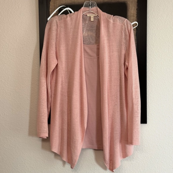 Eileen Fisher Petite Linen Cardigan with Matching Tank - Picture 1 of 3